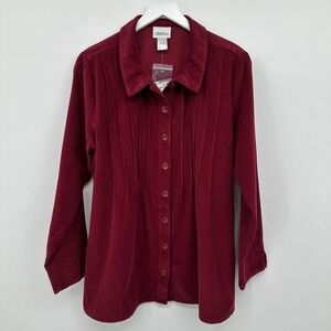 Vermont Country Store Tunic Top Shirt Large Button Front Pinwale Corduroy New